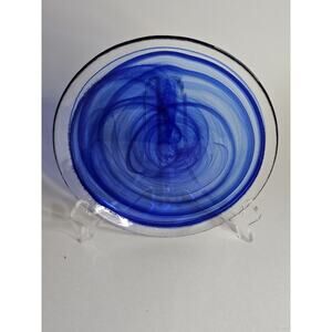 Eight BORMIOLI ROCCO Cobalt Blue Luncheon Salad Plate 8 Inches Across Stunning